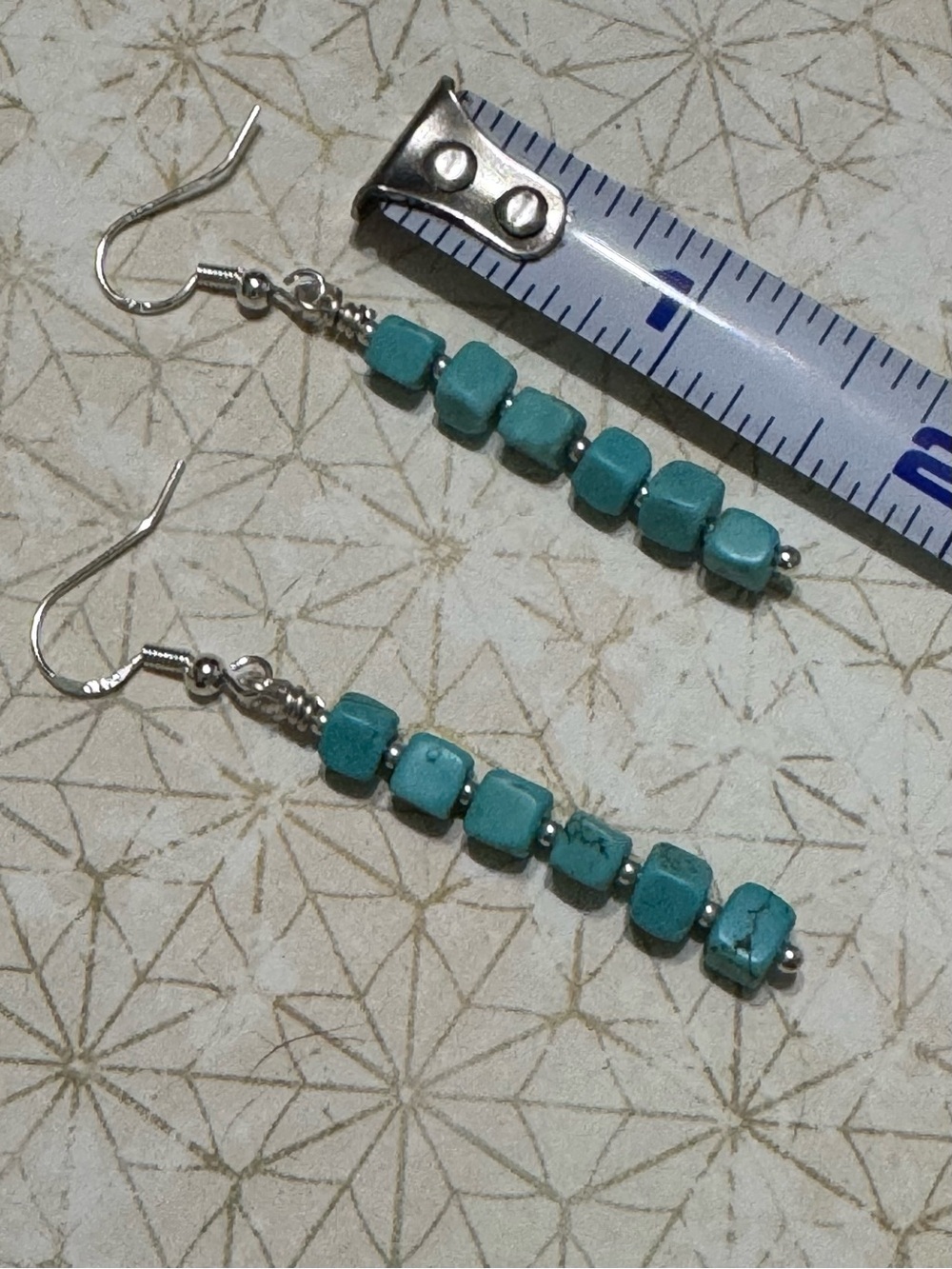 BEADED TURQUOISE EARRINGS - Picture 3 of 7